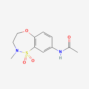 molecular formula C11H14N2O4S B8039781 N-(2-methyl-1,1-dioxo-3,4-dihydro-5,1lambda6,2-benzoxathiazepin-8-yl)acetamide 