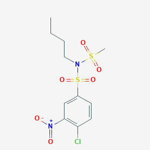 molecular formula C11H15ClN2O6S2 B8039800 N-butyl-4-chloro-N-methylsulfonyl-3-nitrobenzenesulfonamide 