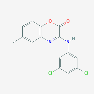 molecular formula C15H10Cl2N2O2 B8039816 3-(3,5-Dichloroanilino)-6-methyl-1,4-benzoxazin-2-one 