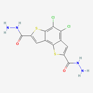 molecular formula C12H8Cl2N4O2S2 B8039861 4,5-Dichlorothieno[2,3-g][1]benzothiole-2,7-dicarbohydrazide 