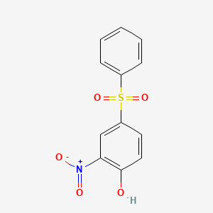 molecular formula C12H9NO5S B8039912 2-Nitro-4-phenylsulfonylphenol 