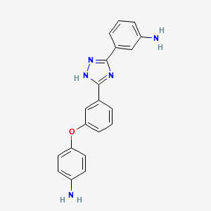 molecular formula C20H17N5O B8039970 3-[5-[3-(4-aminophenoxy)phenyl]-1H-1,2,4-triazol-3-yl]aniline 