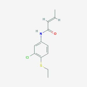 molecular formula C12H14ClNOS B8040028 (E)-N-(3-chloro-4-ethylsulfanylphenyl)but-2-enamide 