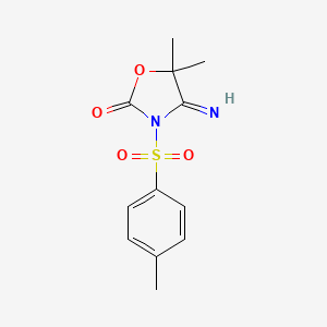 molecular formula C12H14N2O4S B8040051 4-Imino-5,5-dimethyl-3-(4-methylphenyl)sulfonyl-1,3-oxazolidin-2-one 