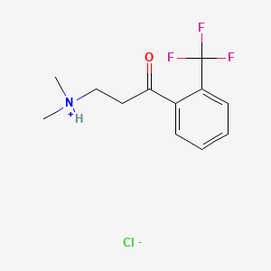 molecular formula C12H15ClF3NO B8040067 Dimethyl-[3-oxo-3-[2-(trifluoromethyl)phenyl]propyl]azanium;chloride 