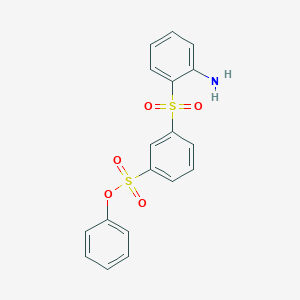 molecular formula C18H15NO5S2 B8040094 Phenyl 3-(2-aminophenyl)sulfonylbenzenesulfonate 