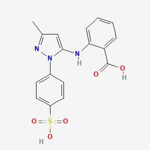 molecular formula C17H15N3O5S B8040259 2-[[5-Methyl-2-(4-sulfophenyl)pyrazol-3-yl]amino]benzoic acid 