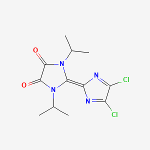 molecular formula C12H14Cl2N4O2 B8040261 2-(4,5-Dichloroimidazol-2-ylidene)-1,3-di(propan-2-yl)imidazolidine-4,5-dione 