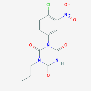 molecular formula C12H11ClN4O5 B8040337 1-(4-Chloro-3-nitrophenyl)-3-propyl-1,3,5-triazinane-2,4,6-trione 
