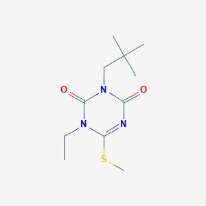molecular formula C11H19N3O2S B8040369 3-(2,2-Dimethylpropyl)-1-ethyl-6-methylsulfanyl-1,3,5-triazine-2,4-dione 
