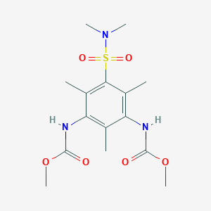 molecular formula C15H23N3O6S B8040412 methyl N-[3-(dimethylsulfamoyl)-5-(methoxycarbonylamino)-2,4,6-trimethylphenyl]carbamate 