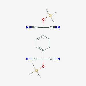 molecular formula C18H22N4O2Si2 B8040464 2-[4-[Dicyano(trimethylsilyloxy)methyl]phenyl]-2-trimethylsilyloxypropanedinitrile 