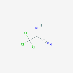 molecular formula C3HCl3N2 B8040472 2,2,2-Trichloroethanimidoyl cyanide 