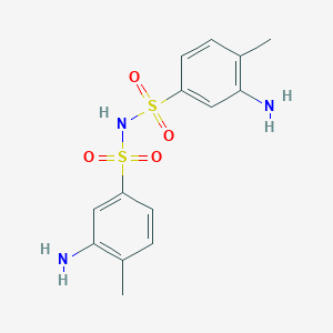 molecular formula C14H17N3O4S2 B8040511 3-amino-N-(3-amino-4-methylphenyl)sulfonyl-4-methylbenzenesulfonamide 