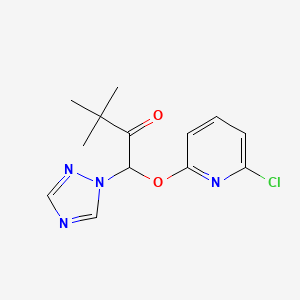 molecular formula C13H15ClN4O2 B8040516 1-((6-Chloropyridin-2-yl)oxy)-3,3-dimethyl-1-(1H-1,2,4-triazol-1-yl)butan-2-one 