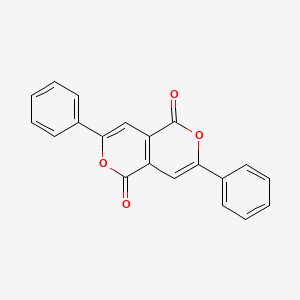 molecular formula C20H12O4 B8040534 3,7-二苯基吡喃并[4,3-c]吡喃-1,5-二酮 CAS No. 18596-07-1