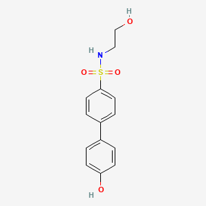 molecular formula C14H15NO4S B8040554 N-(2-hydroxyethyl)-4-(4-hydroxyphenyl)benzenesulfonamide 