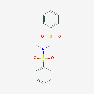 molecular formula C14H15NO4S2 B8040562 N-(benzenesulfonylmethyl)-N-methylbenzenesulfonamide 