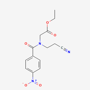 molecular formula C14H15N3O5 B8040570 Ethyl 2-[2-cyanoethyl-(4-nitrobenzoyl)amino]acetate 