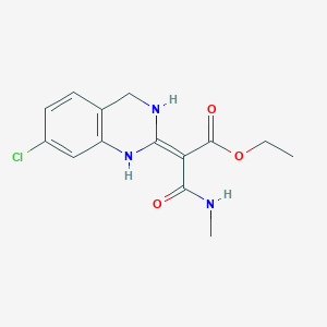molecular formula C14H16ClN3O3 B8040581 ethyl (2E)-2-(7-chloro-3,4-dihydro-1H-quinazolin-2-ylidene)-3-(methylamino)-3-oxopropanoate 