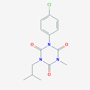 molecular formula C14H16ClN3O3 B8040583 1-(4-Chlorophenyl)-3-methyl-5-(2-methylpropyl)-1,3,5-triazine-2,4,6(1H,3H,5H)-trione CAS No. 1089330-73-3