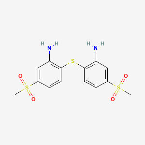 molecular formula C14H16N2O4S3 B8040604 2-(2-Amino-4-methylsulfonylphenyl)sulfanyl-5-methylsulfonylaniline 