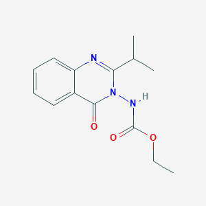 molecular formula C14H17N3O3 B8040624 ethyl N-(4-oxo-2-propan-2-ylquinazolin-3-yl)carbamate 