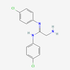 molecular formula C14H13Cl2N3 B8040646 2-amino-N,N'-bis(4-chlorophenyl)ethanimidamide 