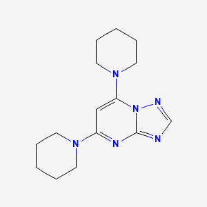 molecular formula C15H22N6 B8040663 5,7-Di(piperidin-1-yl)-[1,2,4]triazolo[1,5-a]pyrimidine 