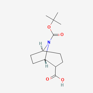 molecular formula C13H21NO4 B8040668 (1S,5S)-8-[(2-methylpropan-2-yl)oxycarbonyl]-8-azabicyclo[3.2.1]octane-2-carboxylic acid 