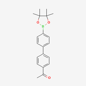 molecular formula C20H23BO3 B8040689 1-(4'-(4,4,5,5-Tetramethyl-1,3,2-dioxaborolan-2-yl)-[1,1'-biphenyl]-4-yl)ethanone 