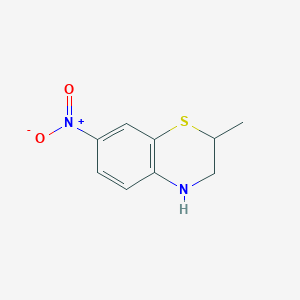 molecular formula C9H10N2O2S B8040696 2-Methyl-7-nitro-3,4-dihydro-2H-benzo[b][1,4]thiazine 