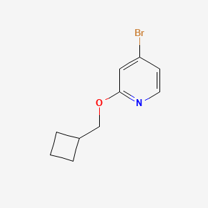 molecular formula C10H12BrNO B8040784 4-Bromo-2-(cyclobutylmethoxy)pyridine 