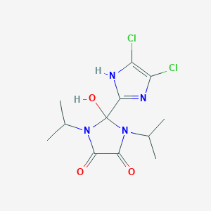 molecular formula C12H16Cl2N4O3 B8040818 2-(4,5-dichloro-1H-imidazol-2-yl)-2-hydroxy-1,3-di(propan-2-yl)imidazolidine-4,5-dione 