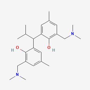molecular formula C24H36N2O2 B8040826 2-[(Dimethylamino)methyl]-6-[1-[3-[(dimethylamino)methyl]-2-hydroxy-5-methylphenyl]-2-methylpropyl]-4-methylphenol 
