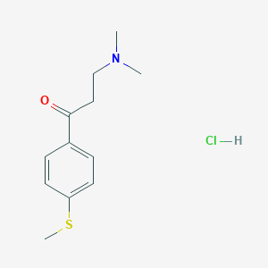 molecular formula C12H18ClNOS B8040842 3-Dimethylamino-1-(4-methylthiophenyl)-propan-1-one hydrochloride 