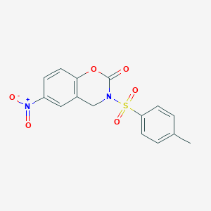 molecular formula C15H12N2O6S B8040879 3-(4-methylphenyl)sulfonyl-6-nitro-4H-1,3-benzoxazin-2-one 