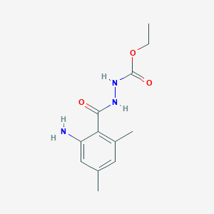 molecular formula C12H17N3O3 B8040890 ethyl N-[(2-amino-4,6-dimethylbenzoyl)amino]carbamate 