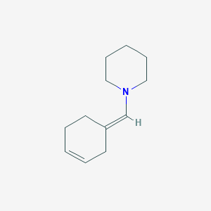 molecular formula C12H19N B8040900 1-[(E)-cyclohex-3-en-1-ylidenemethyl]piperidine 
