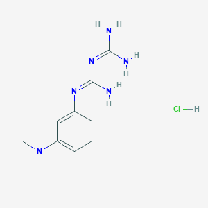 molecular formula C10H17ClN6 B8040909 1-Carbamimidamido-N-[3-(dimethylamino)phenyl]methanimidamide hydrochloride 