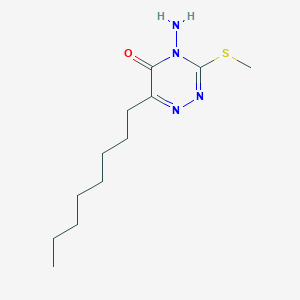 molecular formula C12H22N4OS B8040911 4-Amino-3-methylsulfanyl-6-octyl-1,2,4-triazin-5-one 