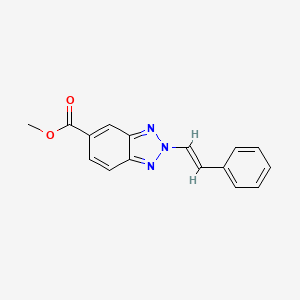 molecular formula C16H13N3O2 B8040916 methyl 2-[(E)-2-phenylethenyl]benzotriazole-5-carboxylate 
