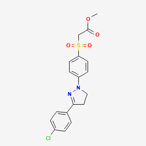 Methyl 2-[4-[5-(4-chlorophenyl)-3,4-dihydropyrazol-2-yl]phenyl]sulfonylacetate