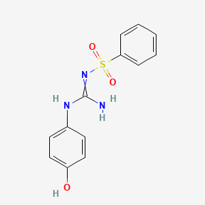 molecular formula C13H13N3O3S B8040961 2-(Benzenesulfonyl)-1-(4-hydroxyphenyl)guanidine 
