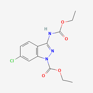 molecular formula C13H14ClN3O4 B8040979 Ethyl 6-chloro-3-(ethoxycarbonylamino)indazole-1-carboxylate 