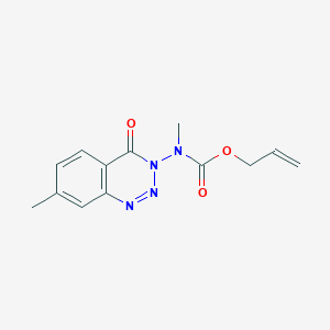 molecular formula C13H14N4O3 B8040998 prop-2-enyl N-methyl-N-(7-methyl-4-oxo-1,2,3-benzotriazin-3-yl)carbamate 
