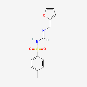 molecular formula C13H14N2O3S B8041010 N'-(furan-2-ylmethyl)-N-(4-methylphenyl)sulfonylmethanimidamide 