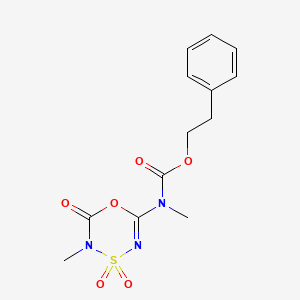 molecular formula C13H15N3O6S B8041027 2-phenylethyl N-methyl-N-(5-methyl-4,4,6-trioxo-1,4,3,5-oxathiadiazin-2-yl)carbamate 