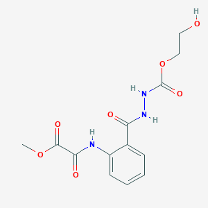 molecular formula C13H15N3O7 B8041029 Methyl 2-[2-[(2-hydroxyethoxycarbonylamino)carbamoyl]anilino]-2-oxoacetate 