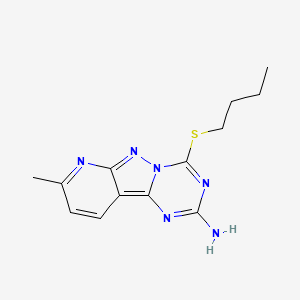 molecular formula C13H16N6S B8041062 6-Butylsulfanyl-11-methyl-3,5,7,8,10-pentazatricyclo[7.4.0.02,7]trideca-1,3,5,8,10,12-hexaen-4-amine 